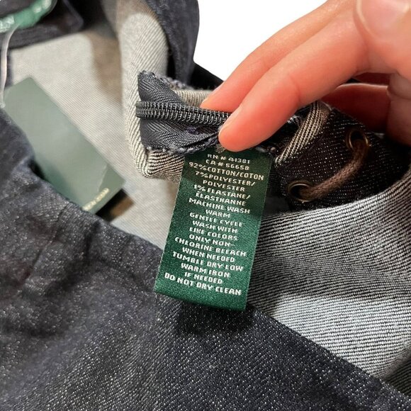 Lauren Ralph Lauren NWT Women's Blue Lace Up Denim Pencil Skirt Size 12 - Picture 6 of 11